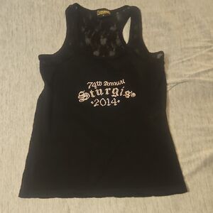 Black Graphic Tank Top